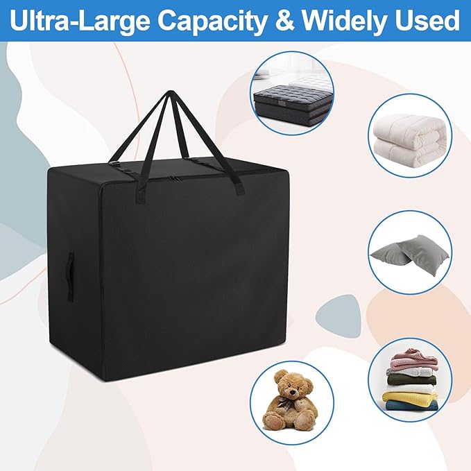 Folding Mattress Bag - 600D Oxford Cloth Heavy Duty Carry Case for Tri-Fold Guest Bed Mattress (Fits 4" Single Mattress with Folding Dimensions of 25" x 25" x 12")