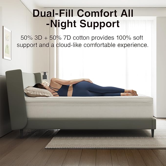 Novilla Twin XL Mattress Topper, Extra Thick Pillow Top Mattress Pad, Down Alternative Fill Breathable Cotton Cover, 8-21" Deep Pocket Soft Bed Topper for Back Pain Relief, Oatmeal