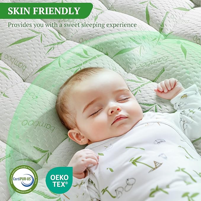 LIANLAM 3 Inch Mattress Topper Queen Size - 1500GSM 3D+7D Down Alternative Fill Pillow Top Mattress Pad, Viscose Made from Bamboo Cover, Extra Firm for Back Pain, 6"-18" Deep Pocket (60"x80")