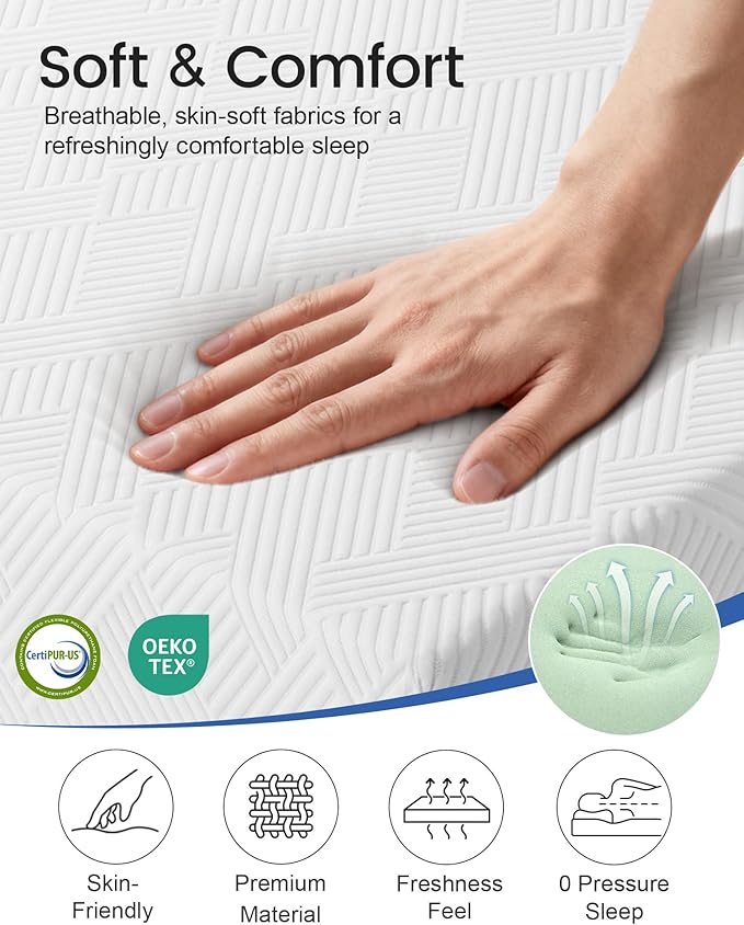 King Size Mattress 8 Inch, Firm Memory Foam Mattresses in a Box for Back Pain Relief, Pressure Relief Cool Sleep with Gel Foam, Removeable Fiberglass Free Cover, CertiPUR-US Certified 80"x 76"