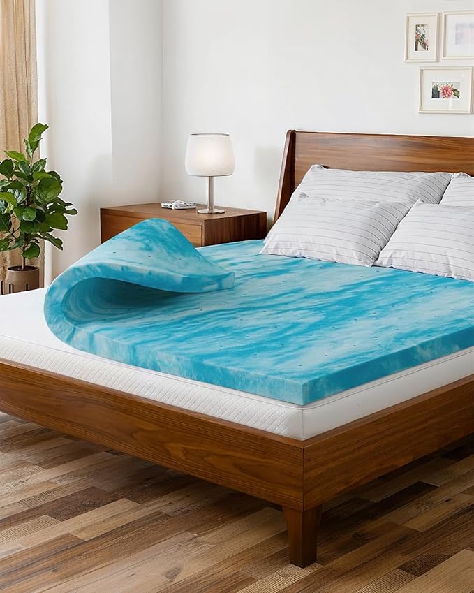 2 Inch Full Memory Foam Mattress Topper - Cooling Gel Infused Bed Topper - Soft Ventilated Mattress Pad for Pressure Relief & Pain-Free Sleep - CertiPUR-US & Oeko-TEX