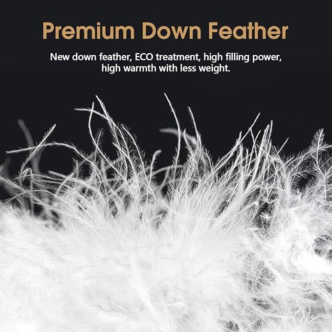 CYMULA King Size Feather Down Comforter - All Season Light Grey Duvet Insert, Lightweight Box Stitched, Fluffy Breathable, Ultra Soft Quiet Hotel Style with 8 Tabs(90" x 106")