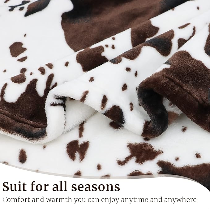 Cute Cow Print Blanket for Kids Cozy Soft Lightweight Cow Throw Blanket Warm Fleece Fuzzy Plush All Season Sofa Bed Travel Couch Cow Blankets Gifts for Baby Toddler Pet 40"x50"