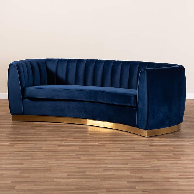 Baxton Studio Sofas, Royal Blue/Gold