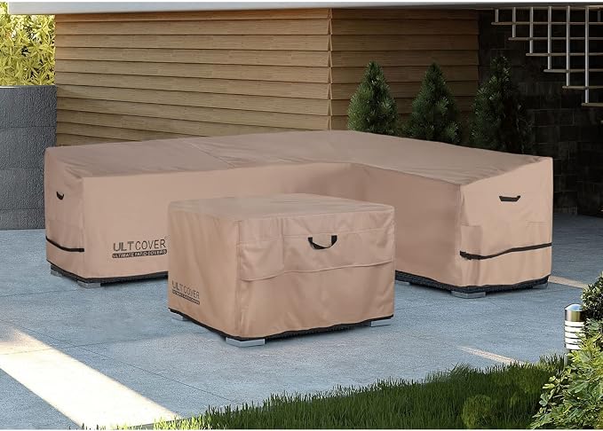 ULTCOVER Patio L-Shaped Right Facing Sofa Cover Waterproof for 4-Seater Outdoor Sectional Furniture Couch 85”W (Back Length) x 58”W (Right Side) - Image 6