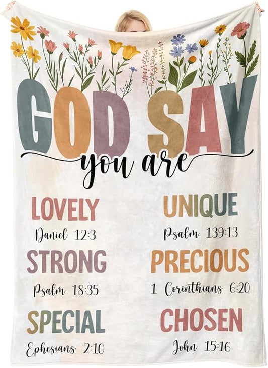 COMFAR Christian Gifts for Women Faith, Inspirational/Religious/Spiritual Gifts for Adults, Soft Throw Blankets for Women/Men, Personalized Blankets for Adults 50"x 60"