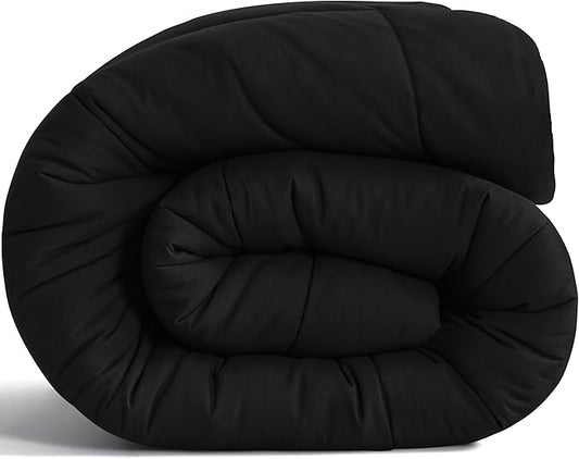 NTBAY King Comforter - Down Alternative Comforter Duvet Insert, All Season Bedding Quilted Comforter with Corner Tabs, Machine Washable, Soft Comforter Only, Black
