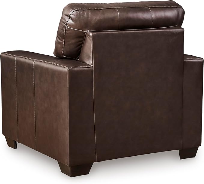 Signature Design by Ashley Santorine Classic Tufted Leather Match Chair, Dark Brown