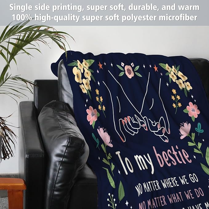 GiltGlimmer Friendship Gifts for Women Mothers Day, Best Friend Birthday Gifts for Women, Best Friend Blanket Gift, to My Bestie Throw Blanket for Christmas 60" x 50"