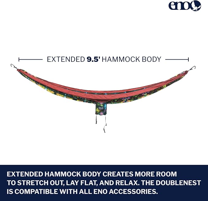 ENO, Eagles Nest Outfitters DoubleNest Lightweight Camping Hammock, 1 to 2 Person, Special Edition Colors, ATC - Image 2