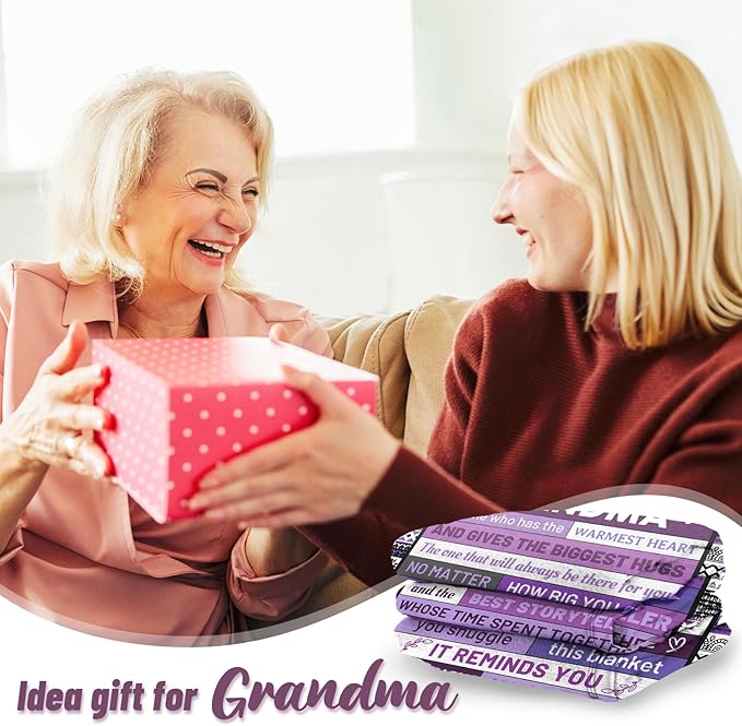 Grandma Gifts Blanket - Birthday Gifts for My Dear Grandma, Unique Nana Gift on Mother's Day Christmas - Soft Throw Blanket Present 60" x 50