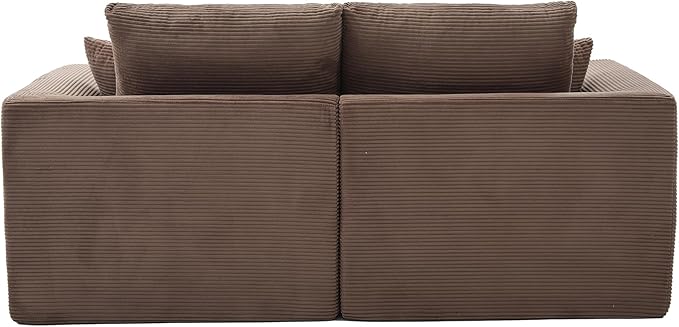 80.3" Cloud Loveseat Boneless Sofas for Living Room, 2 Seaters Modular Foam Cloud Sofa Couches, 2 Seat Compression Foam Couch with Toss Pillows, No Assembly Required