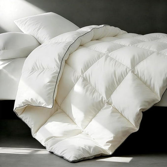 Goose Down Comforters 100% Cotton Shell Twin Size Comforter Luxury Duvet Insert, All Season White Bed Comforter Medium Warmth Goose Down Duvet,430 Thread (Twin 68x90)