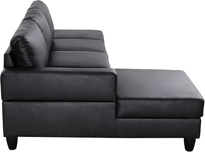 L Shaped Sectional Modern Sofa - Convertible Leather Sleeper Bed Couch Set with Reversible Chaise, Lounge Modular Cloud Couch for Living Room Apartment