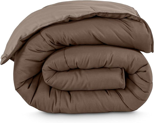 Bare Home California King Comforter - Reversible Colors - Goose Down Alternative - Ultra-Soft - Premium 1800 Series - All Season Warmth - Bedding Comforter (California King, Cocoa/Taupe)