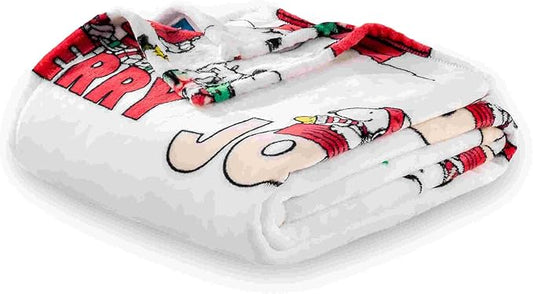 Berkshire Blanket Peanuts® VelvetLoft® Cute Character Snoopy Plush Blanket,Christmas Snowy Scene,Twin 60 in x 90 in (Official Peanuts® Product)
