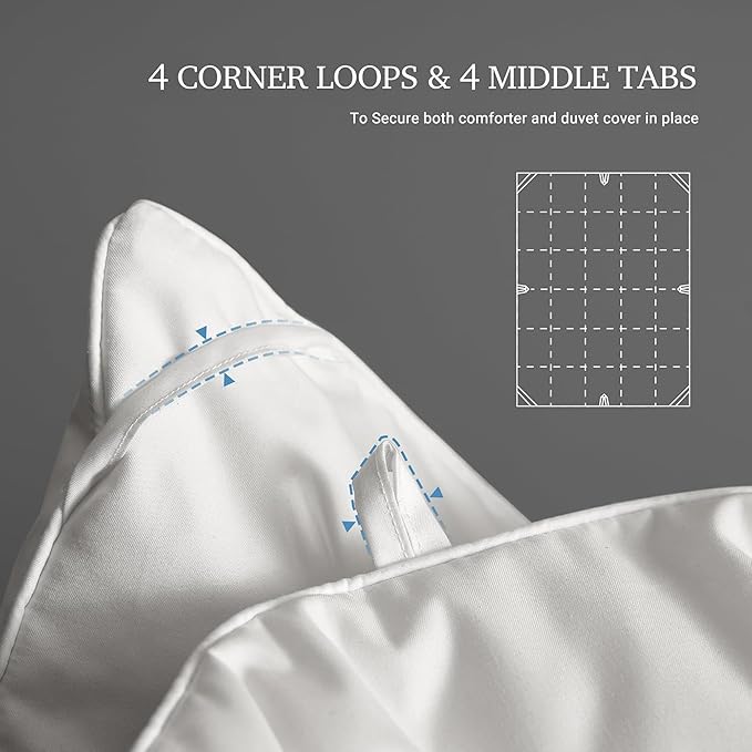 Hotel Grand Luxury White Goose Feather Down Fiber Comforter Twin Size, 100% Cotton Ultra Soft Duvet Insert Twin, Hotel Hypoallergenic Extra Warmth Bedding Comforter, White 68x90 Inch