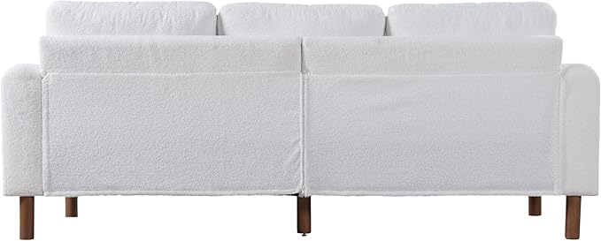Christopher Knight Home Yadil Teddy Fleece Upholstered 3 Seater Sofa Couch, Wooden Home Sofa Living Room, Comfy Cloud Couch for Bedroom, Home Office, Cream White