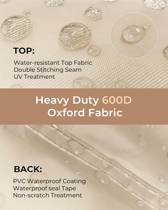 Loriano Patio Furniture Cover Set, 5 Piece Outdoor Furniture Cover Waterproof, 600D Heavy Duty Lawn Patio Set Covers - Image 3