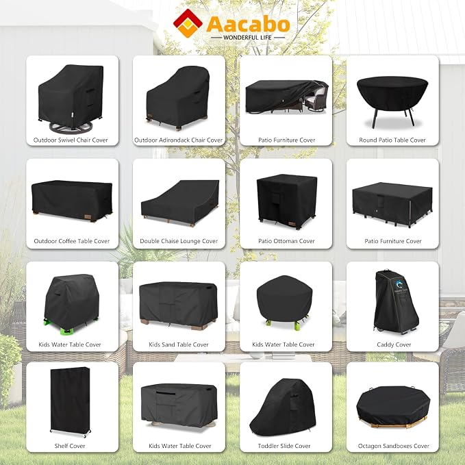 Patio Ottoman Cover,32W x 32D x 18H inch,Waterproof Square Patio Small Side Table Cover,Suitable for 3-Piece Outdoor Wicker Patio Bistro Set Side Table - Image 3