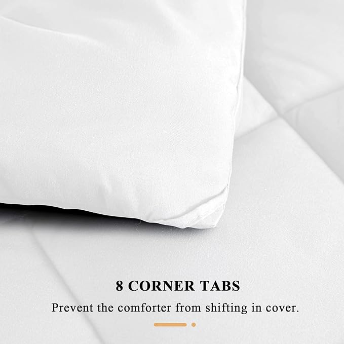 120x98 Oversized King Comforter,Super King Size Comforter Oversized, All Season Soft Lightweight Quilt Down Alternative Duvet Insert with 8 Corner Tabs(120x98, White)