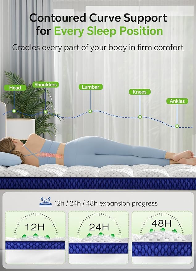BEDELITE Twin XL Mattress Topper 3 Inch Thick Mattress Pad, Plush Pillow Top Bed Cover with Elastic Deep Pockets Up to 6-24 Inch for Pressure Relief, Shredded Memory Foam Filling
