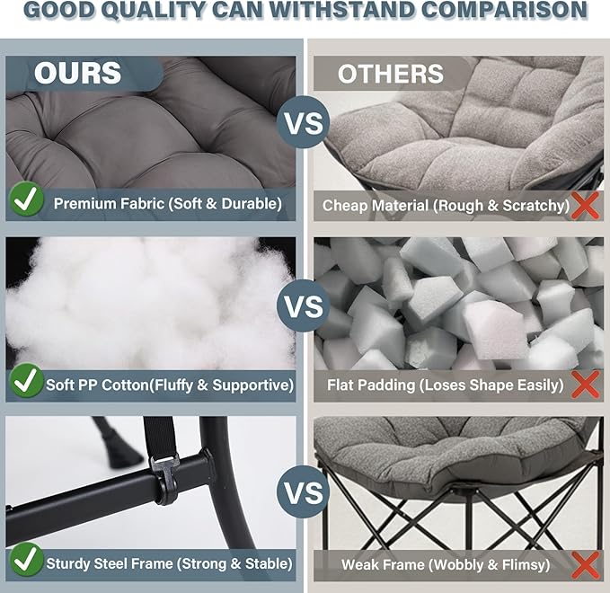 Lazy Chair with Ottoman, Large Dark Grey Accent Chair with a Side Pocket, Modern Leisure Upholstered Sofa Reading Armchair with Footrest for Office, Bedroom, Living Room, Dorm Rooms, Balcony
