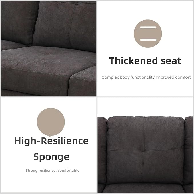 FONTOI L Shaped Sectional Couches for Living Room, Modern Modular Sectional Sofa with Ottoman Storage, Comfy L Shaped Couch with Chaise for Bedroom Apartment Furniture, Coffee