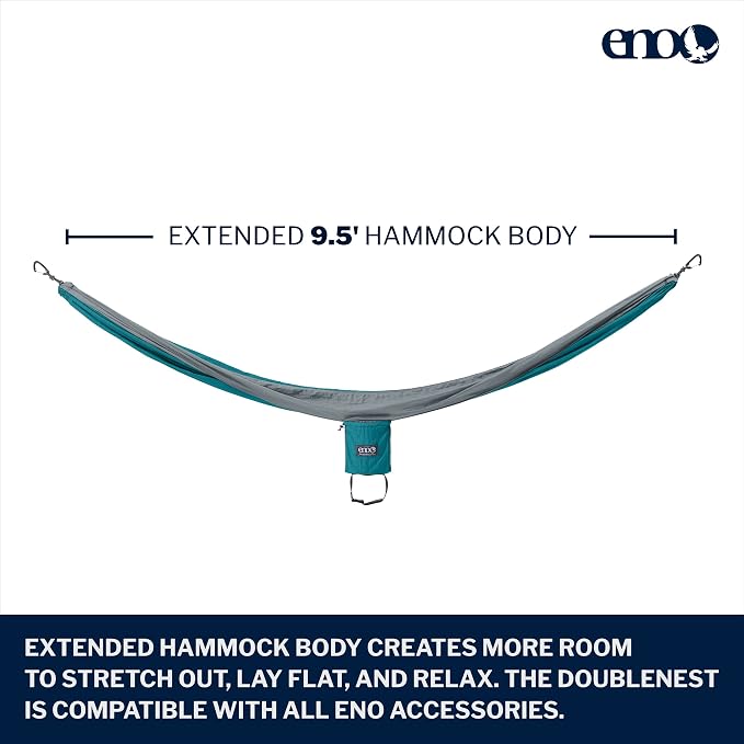 ENO, Eagles Nest Outfitters DoubleNest Lightweight Camping Hammock, 1 to 2 Person, Special Edition Colors, ATC - Image 2