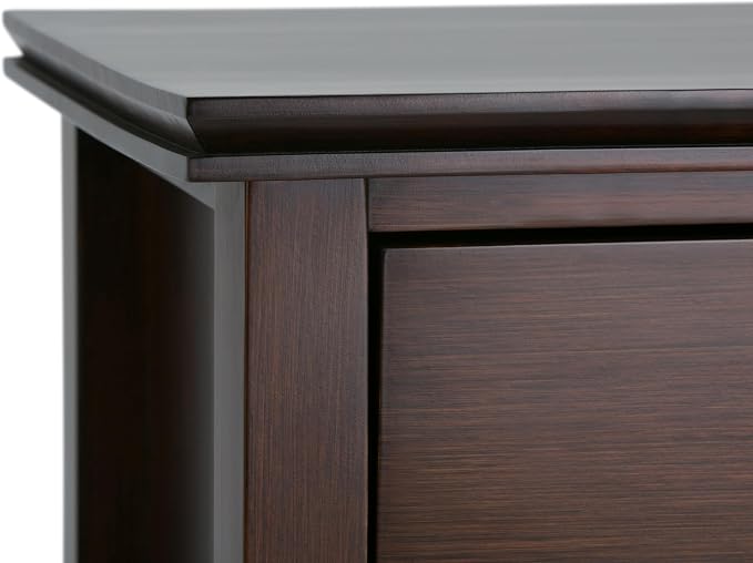 SIMPLIHOME Artisan Bedside Table - 24 inch Wide Solid Wood Nightstand Table in Russet Brown, Transitional Bedroom Side or End Table with 1 Drawer and Open Shelf Storage - Image 10