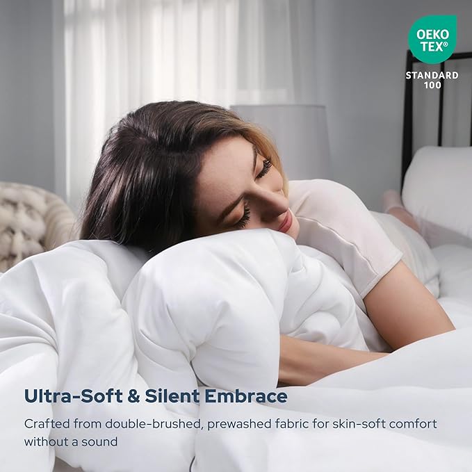 BEDLORE King Comforter Duvet Insert - All Season Down Alternative Quilted Bedding, Ultra Soft Lightweight with 4 Corner Tabs, Machine Washable King Size Bed Comforter, White 90 x 102 Inches