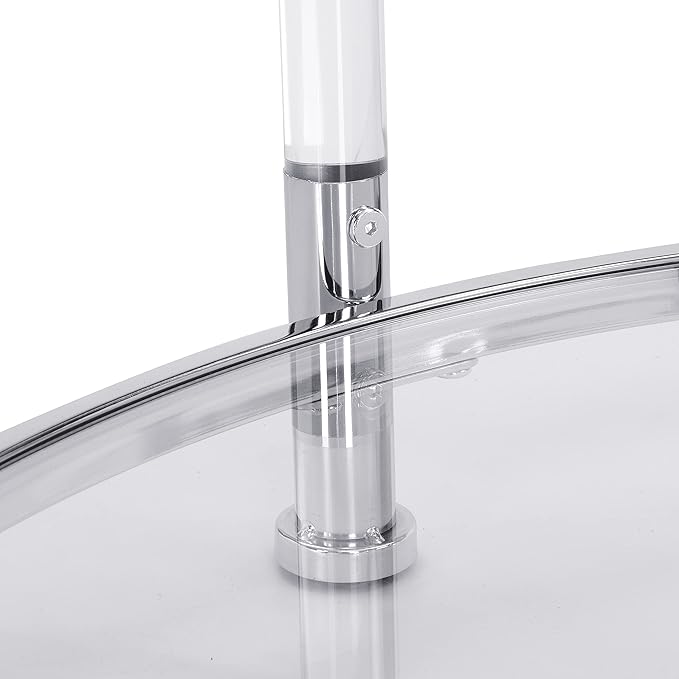 32" Tempered Glass Round Coffee Table Modern Chrome Frame Acrylic Legs Circle Living Room Center Tables