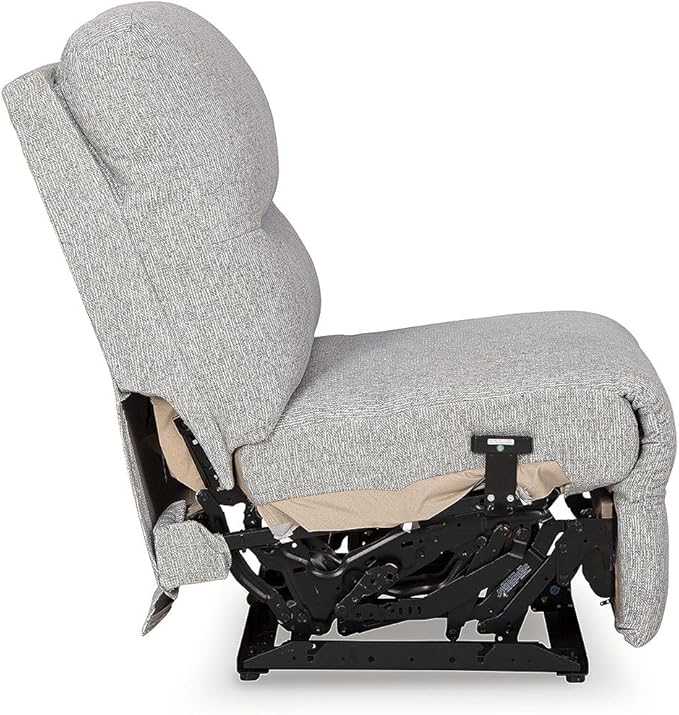 Signature Design by Ashley Acklen Place Stain Resistant Modern L-Shaped 6-Piece Power Reclining Sectional with Adjustable Headrest, USB Ports, Console, Storage and 3 Accent Pillows, Light Gray