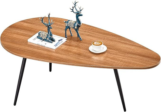 SAYGOER Mid Century Modern Coffee Table for Living Room Rustic Oval Coffee Table Small Retro Accent Sofa Center Table for Living Room,22.2" D x 42.5" W x 17.1" H, Walnut Oak | Mid Century Modern, for Living Room, Small, Rustic, Retro, Accent