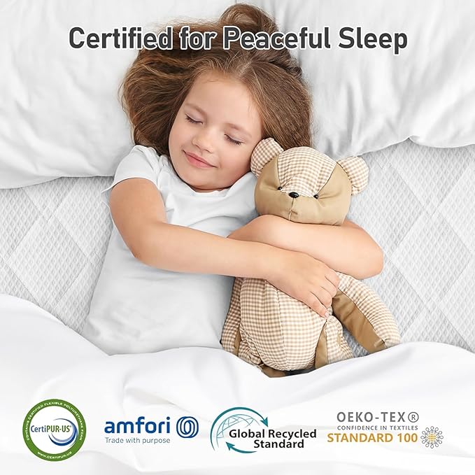 Extra Firm Mattress Topper Twin-XL: 3 Inch High Density Foam - Extra Support Mattress Pad for Back Pain - Breathable Washable Cover with Anti-Slip Straps - CertiPUR-US Oeko-Tex Certified 80x38