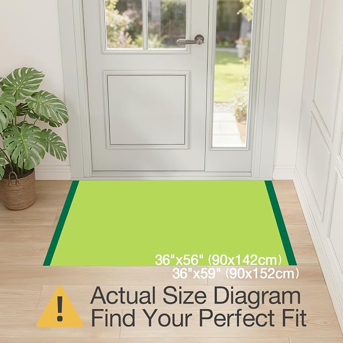 LUMI Ultra Thin Door Mat for Entryway, 36"x56" Low Profile Non Slip Rubber Backing Indoor Doormat, Easy Clean Welcome Entrance Mat for Inside House, Patio, Dark Grey - Image 2