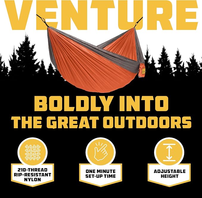 Wise Owl Outfitters Camping Hammock – 500lbs Portable Hammock with Tree Straps - Travel, Backpacking, Hiking, Outdoors Camping Gear - Single or Double - Image 3