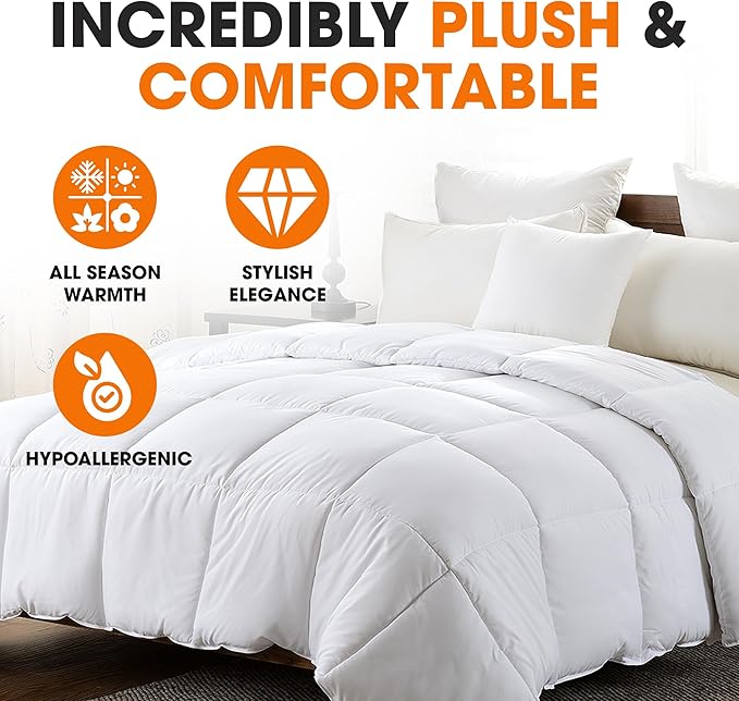 Cheer Collection Duvet Insert-Down Alternative Comforter, Ultra Plush Goose Down Alternative Comforter Full Size, Premium Bedding for Luxurious Comfort, Machine Washable