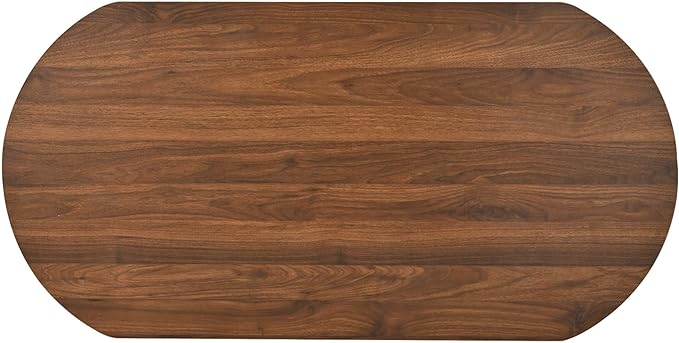 Oval Coffee Table with Lifting Top for Living Room Smart Coffee Table with Storage Mid Century Modern Coffee Tables with Adjustable Lift Top Coffee Tables Fluted Walnut 47.2"