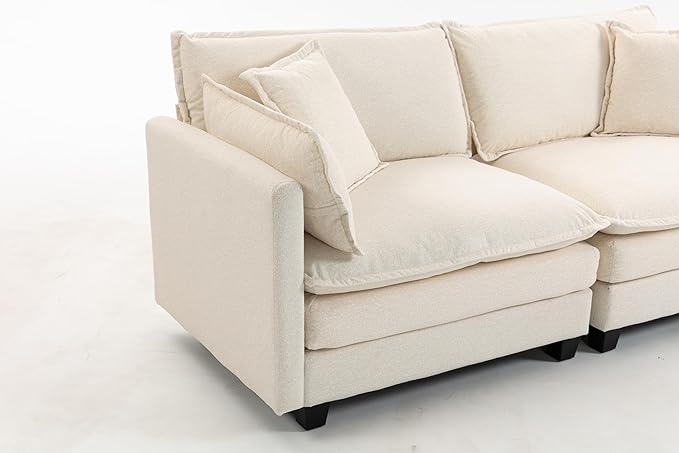 78'' Deep Seat Cloud Loveseat, Chenille Upholstered 2-Seats Modular Sectional Sofa Couch, Modern Comfy Settee Loveseat for Living Room Set, Small Apartment