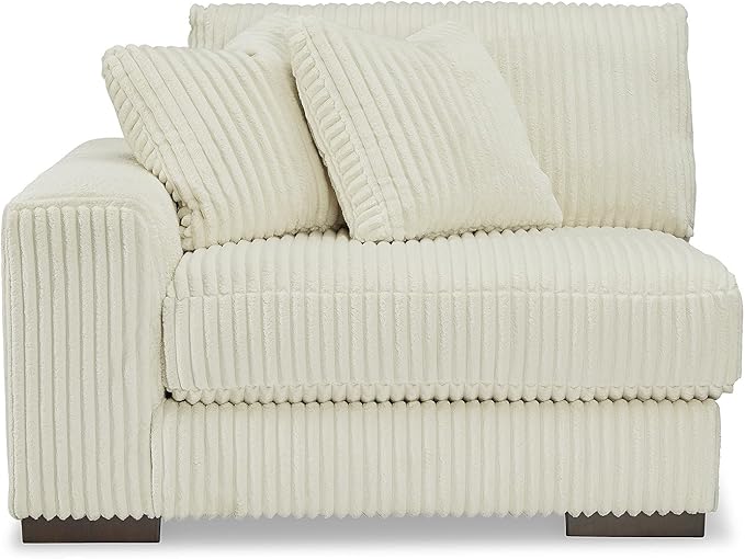 Signature Design by Ashley Lindyn Casual Anti Sag L-Shaped 6-Piece Sectional with Reversible Cushions and 9 Accent Pillows, White