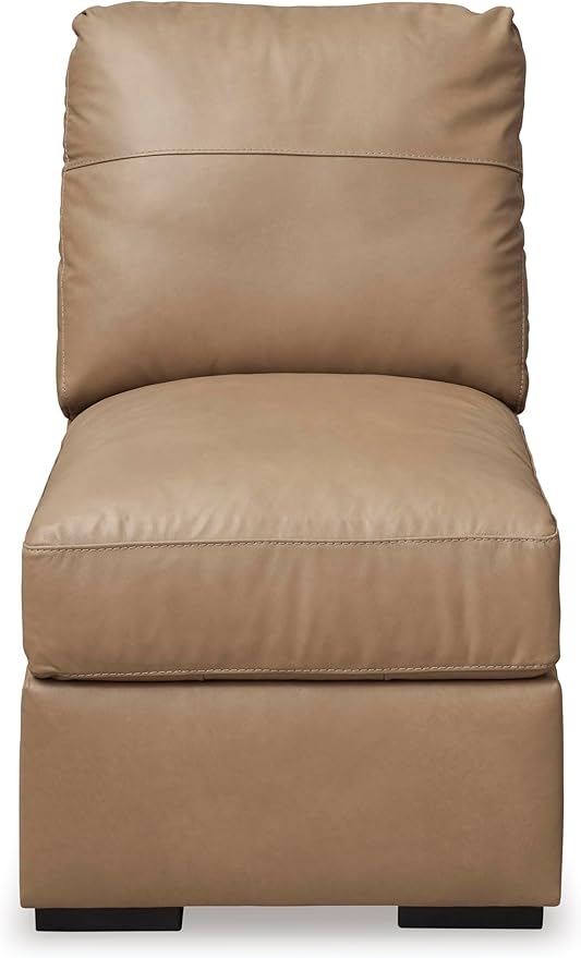Signature Design by Ashley Bandon Modern Leather Match Left-Arm Facing 3-Piece Sectional with Removable Cushions and Armrest, Light Brown