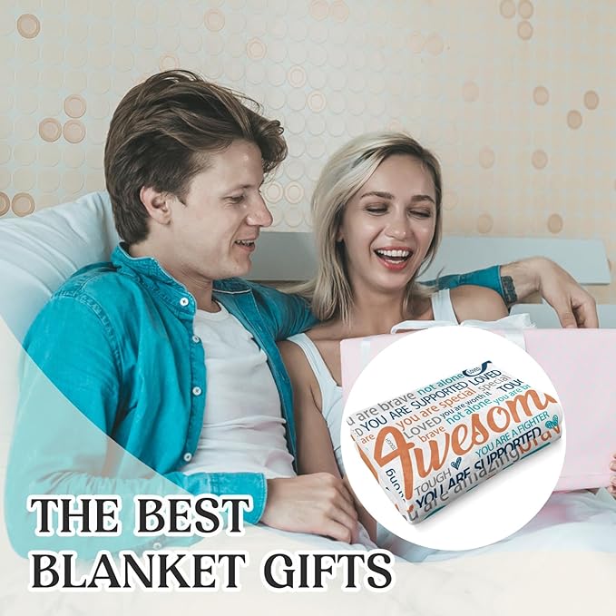 Inspirational Get Well Blanket – Super Soft Healing Throw for Women, Perfect Cancer Care Gift for Mom or Adults Recovering from Surgery 50"x60"