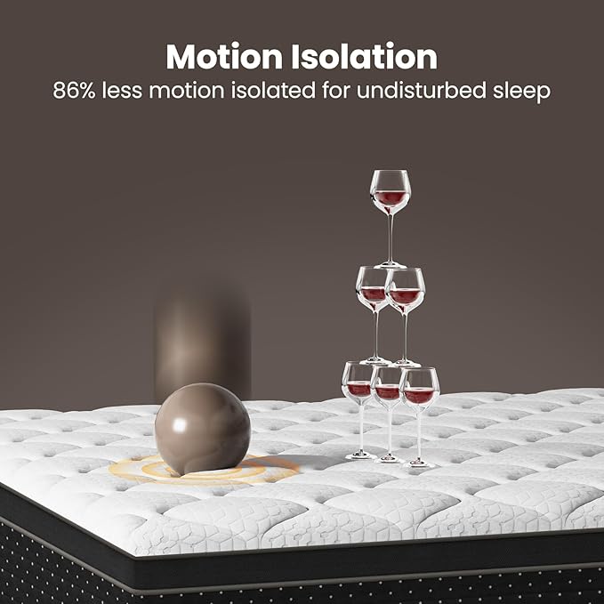 12 Inch Firm King Size Mattress, Deep Sleep Hybrid Mattresses for Back Sleepers & Couples, Enhanced Lumbar and Shoulder Support, Fiberglass-Free,365 Night Trial CertiPUR-US Certified