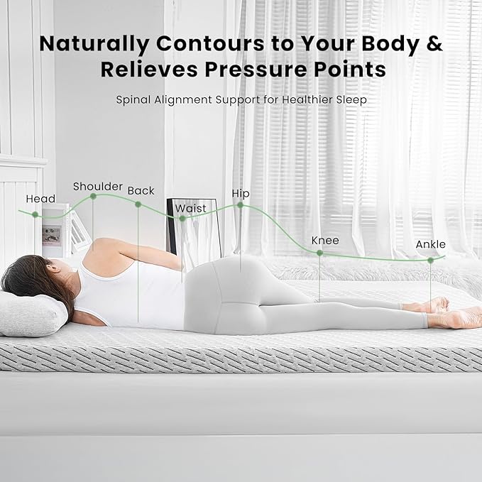 HOMRELEXA Bamboo Mattress Topper Queen Size 2 Inch, Cooling Gel & Bamboo Charcoal Memory Foam Mattress Topper for Back Pain Relief, Firm Dual-Layer Foam Bed Pad with Removable Cover
