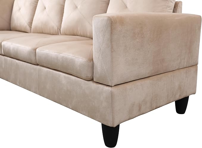 Everest L Shape Sectional Sofa for Living Room for Apartment, Game Room, Guest Room and Office