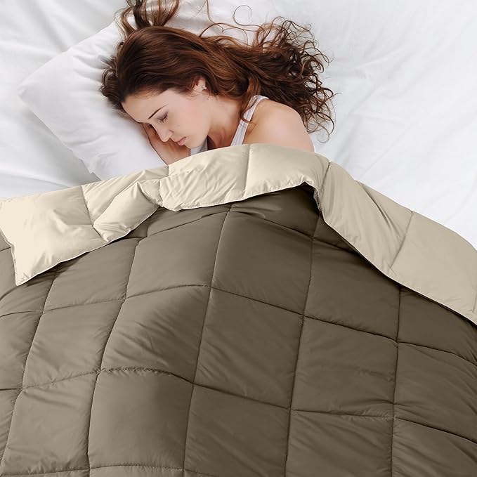 Modern Threads Down Alternative Reversible Comforter Taupe/Champagne Twin