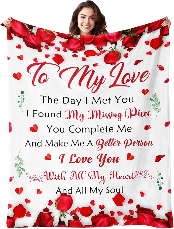 Anniversary Romantic Gifts for Women - Mothers Day Blanket Gift for Her Wife Girlfriend - to My Love Blanket - I Love You Gift for Her - Wife Girlfriend Birthday Gifts Ideas - 50"x60"