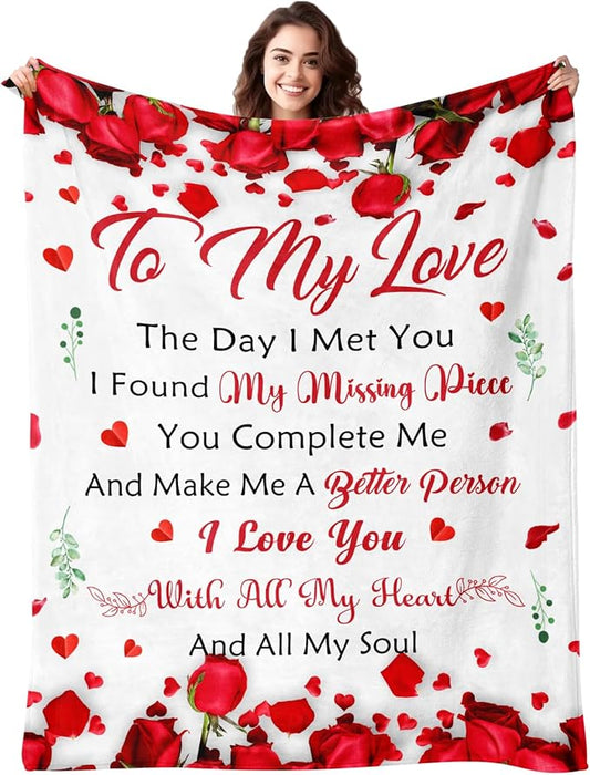 Anniversary Romantic Gifts for Women - Mothers Day Blanket Gift for Her Wife Girlfriend - to My Love Blanket - I Love You Gift for Her - Wife Girlfriend Birthday Gifts Ideas - 50"x60"