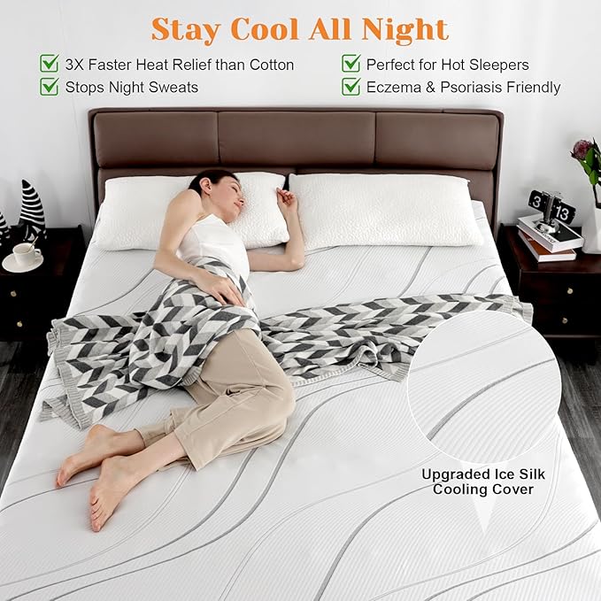 Extra Firm Mattress Topper 4 Inch Queen Size, Premium Cooling Gel Egg Crate+Bamboo High Density Support Mattress Topper with Removable Cover, Bed Topper for Pain Relief,CertiPUR-US,80x60